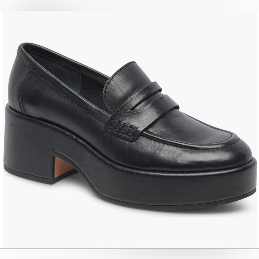 Dolce Vita Black Platform Penny Loafers